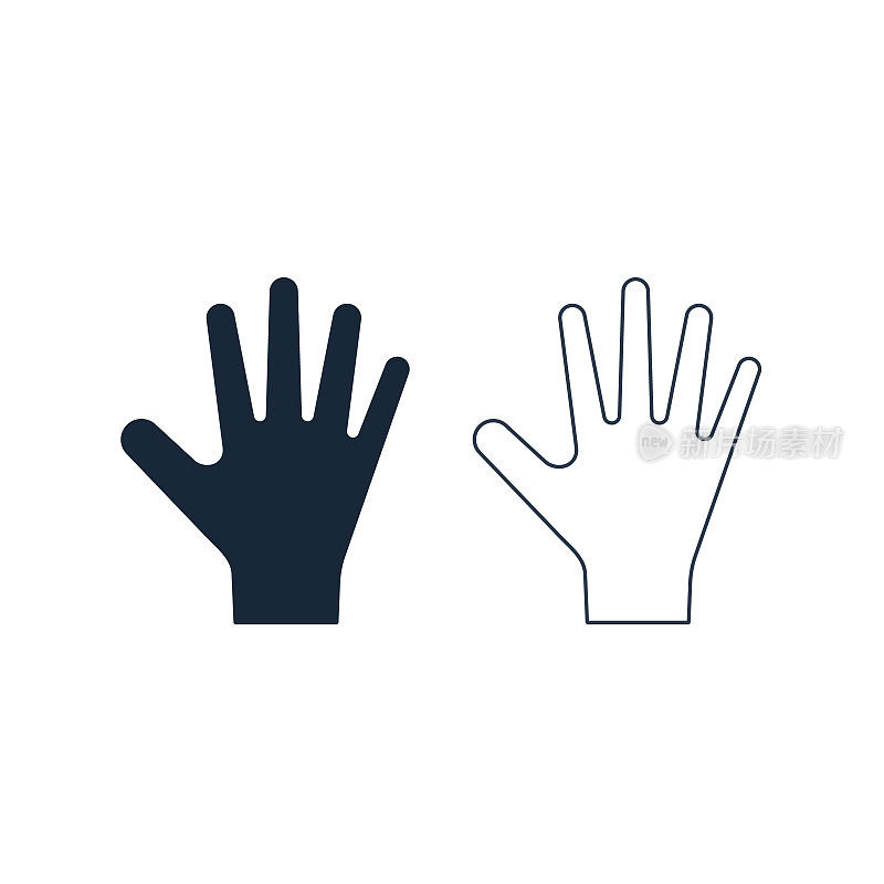 Palm Hand icon vector, filled flat sign isolated on white, simple illustration
